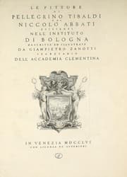Tapa de Le pitture di Pellegrino Tibaldi e di Niccolo Abbati esistenti nell' Instituto di Bologna