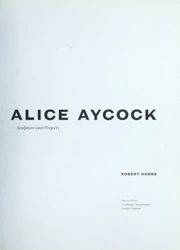 Tapa de Alice Aycock