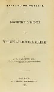Tapa de A descriptive catalogue of the Warren Anatomical Museum