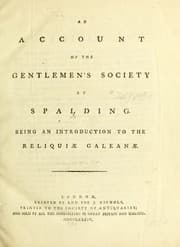 Tapa de An account of the Gentlemen's Society at Spalding