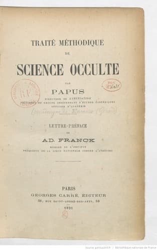 Tapa de Traité méthodique de science occulte