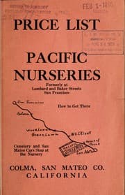Tapa de Price list of the Pacific Nurseries