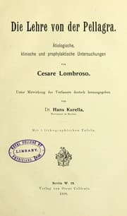 Tapa de Die Lehre von der Pellagra