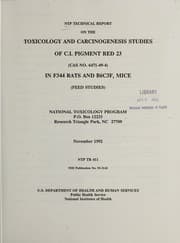Tapa de NTP technical report on the toxicology and carcinogenesis studies of C.I. pigment red 23 (CAS no. 6471-49-4) in F344/N rats and B6C3F  mice (feed studies)
