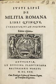 Tapa de Ivusti LipsI De militia Romana libri qvinqve