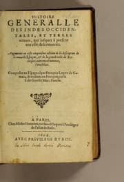 Tapa de Histoire generalle des Indes Occidentales, et terres neuues, qui iusques à present ont esté descouuertes
