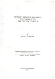 Tapa de Antibody response in rabbits inoculated with Leptospira Pomona
