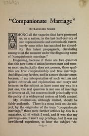 Tapa de Companionate marriage