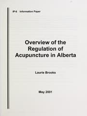 Tapa de Overview of the regulation of acupuncture in Alberta