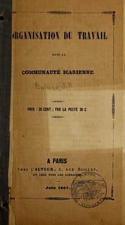 Tapa de Organisation du travail dans la communaute  icarienne ...