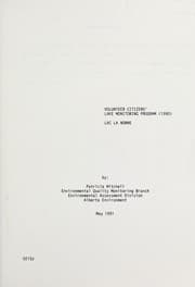 Tapa de Volunteer citizens' lake monitoring program (1990), Lac La Nonne