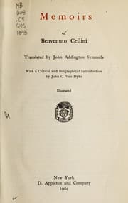 Tapa de Memoirs of Benvenuto Cellini