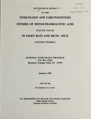 Tapa de NTP technical report on the toxicology and carcinogenesis studies of monochloroacetic acid (CAS no. 79-11-8) in F344/N rats and B6C3F mice (gavage studies)