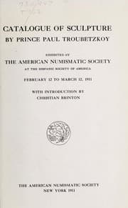 Tapa de Catalogue of sculpture by Prince Paul Troubetzkoy