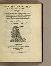 Tapa de Pomponii Melæ De situ orbis libri tres