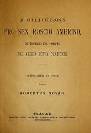 Tapa de M. Tullii Ciceronis Pro Sex. Roscio Amerino, de imperio Cn. Pompei, pro Archia poeta orationes