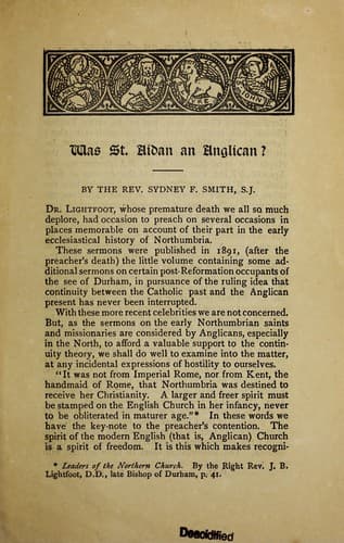 Tapa de Was St. Aidan an Anglican?