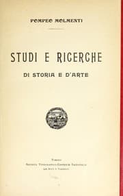 Tapa de Studi e ricerche di storia e d'arte