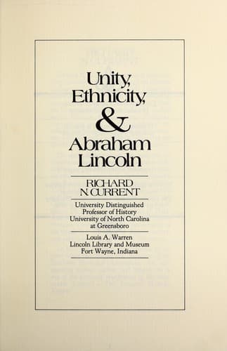Tapa de Unity, ethnicity & Abraham Lincoln