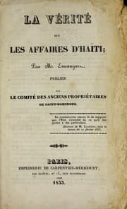 Tapa de La ve rite  sur les affairs d'Haiti