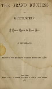 Tapa de Grande duchesse de Gérolstein