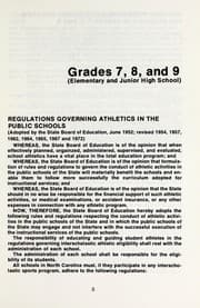 Tapa de Regulations governing athletics in the North Carolina public schools