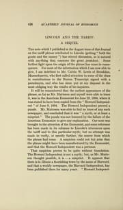 Tapa de Lincoln and the tariff