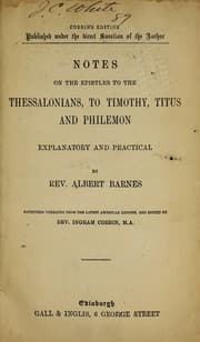 Tapa de Notes on the Epistles to the Thessalonians, to Timothy, Titus and Philemon