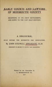 Tapa de Early courts and lawyers of Monmouth County