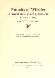 Tapa de Portraits of Whistler
