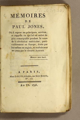 Tapa de Mémoires de Paul Jones