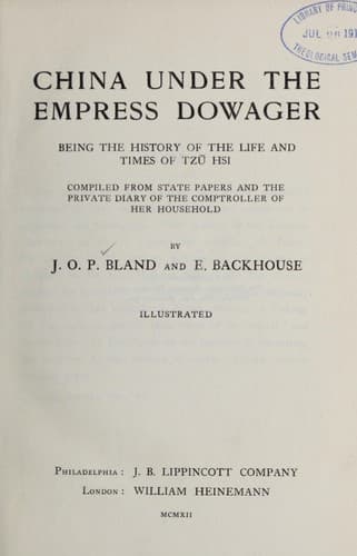 Tapa de China under the empress dowager
