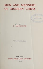 Tapa de Men and manners of modern China