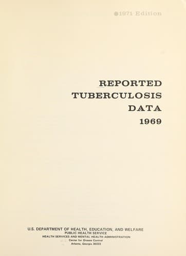 Tapa de Reported tuberculosis data