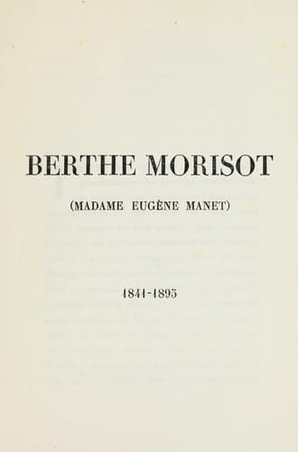 Tapa de Berthe Morisot (Madame Eugène Manet)