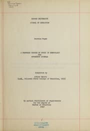 Tapa de A proposed course of study in embryology for optometry schools