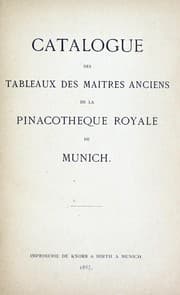 Tapa de Catalogue des tableaux des maîtres anciens de la Pinacotheque royale de Munich