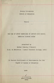 Tapa de The use of study exercises in senior high school American history books