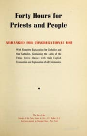 Tapa de Forty hours for priests and people