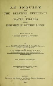 Tapa de The inquiry into the relative efficiency of water filters in the prevention of infective disease