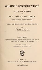 Tapa de Original Sanskrit texts on the origin and history of the people of India