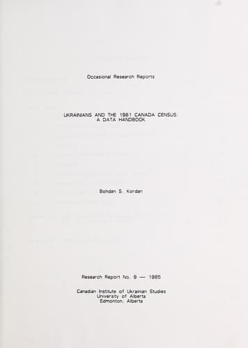 Tapa de Ukrainians and the 1981 Canada Census