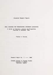 Tapa de Oral sources for researching Ukrainian Canadians
