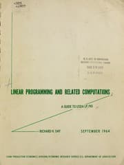 Tapa de Linear programming and related computations: a guide to USDA LP/90