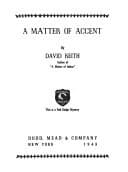 Tapa de A Matter of Accent