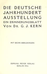 Tapa de Die deutsche Jahrhundert Ausstellung