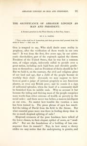 Tapa de The significance of Abraham Lincoln as man and president