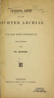 Tapa de Cicero's Rede fu r den Dichter Archias