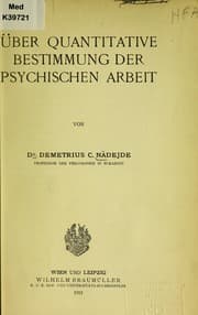 Tapa de ©ber quantitative Bestimmung der psychischen Arbeit