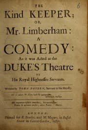Tapa de The kind keeper, or, Mr. Limberham